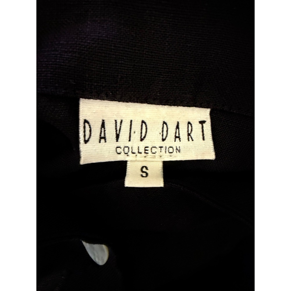 David Dart Collection 100% Linen Jacket Black S Mother of Pearl Buttons Vintage - Picture 4 of 6